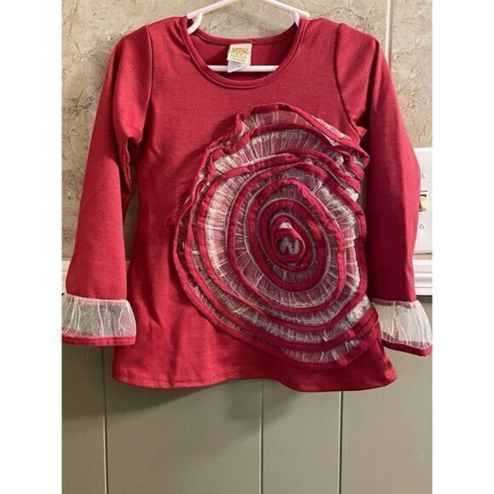 BMB Couture Red Flower Top Girls Size 3T